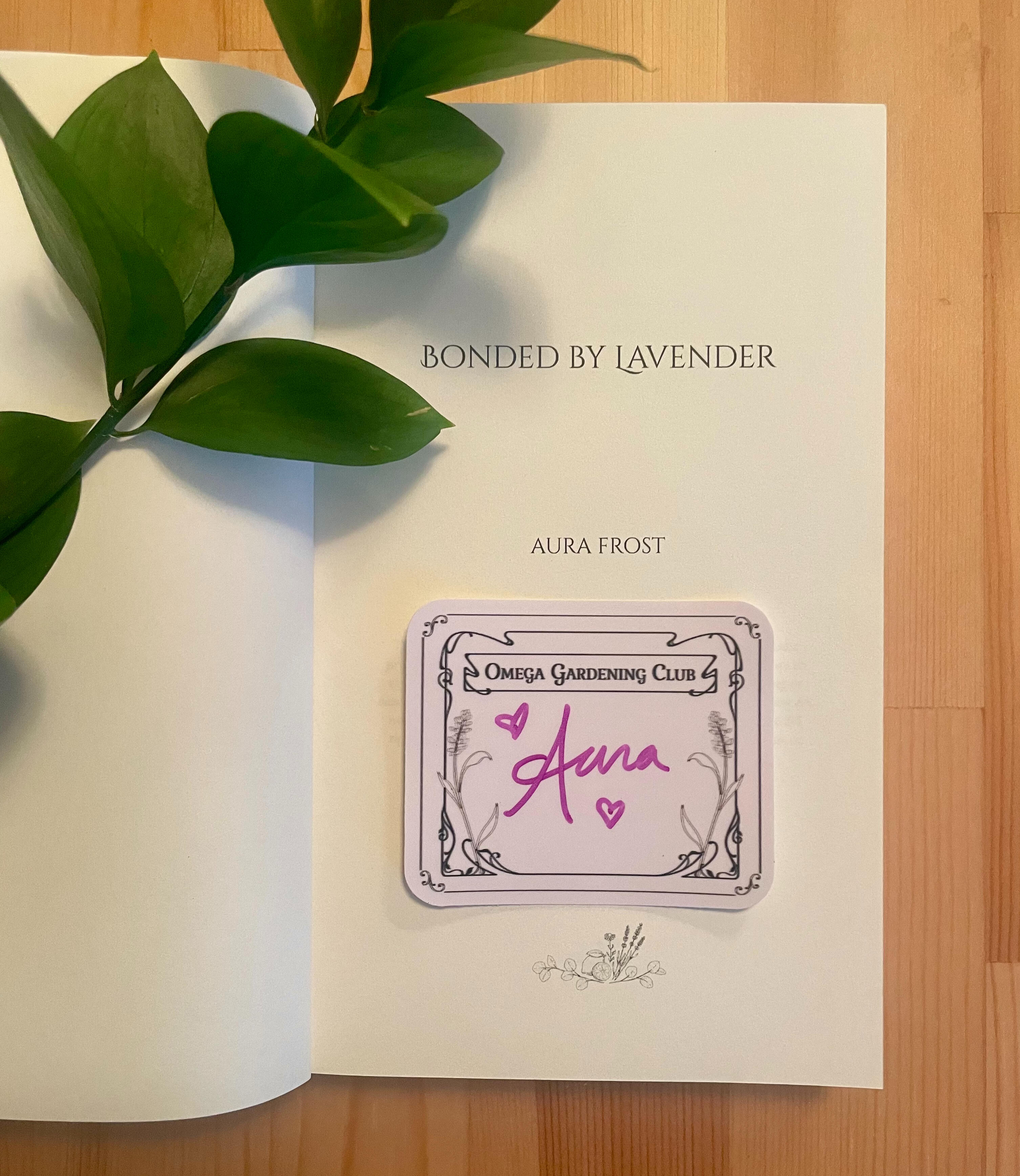 Bookplate sticker signed by Aura Frost